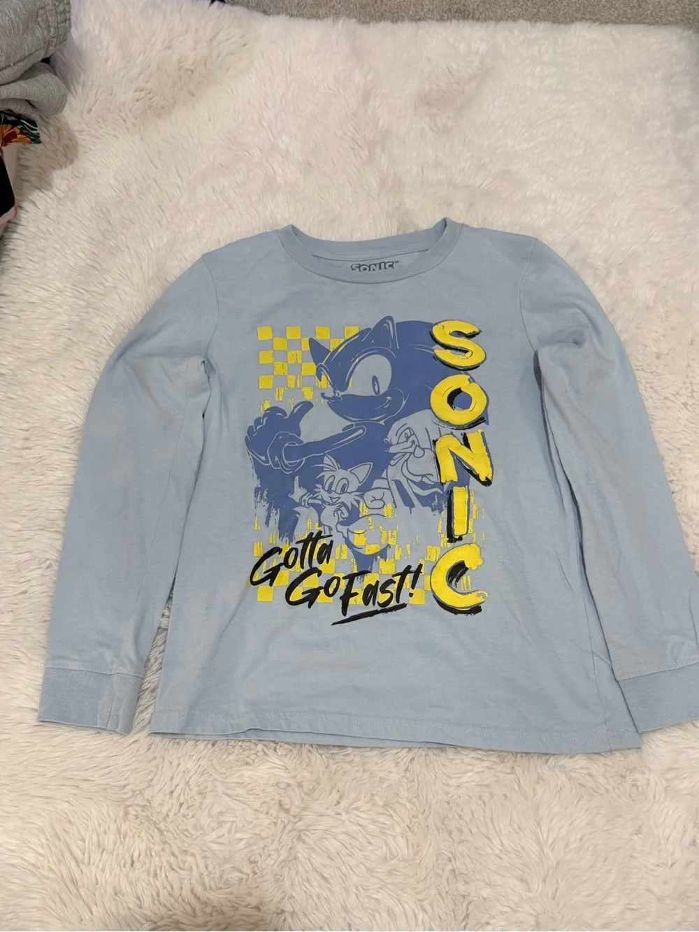 Sonic Long Sleeve Graphic Tee - Light Blue
